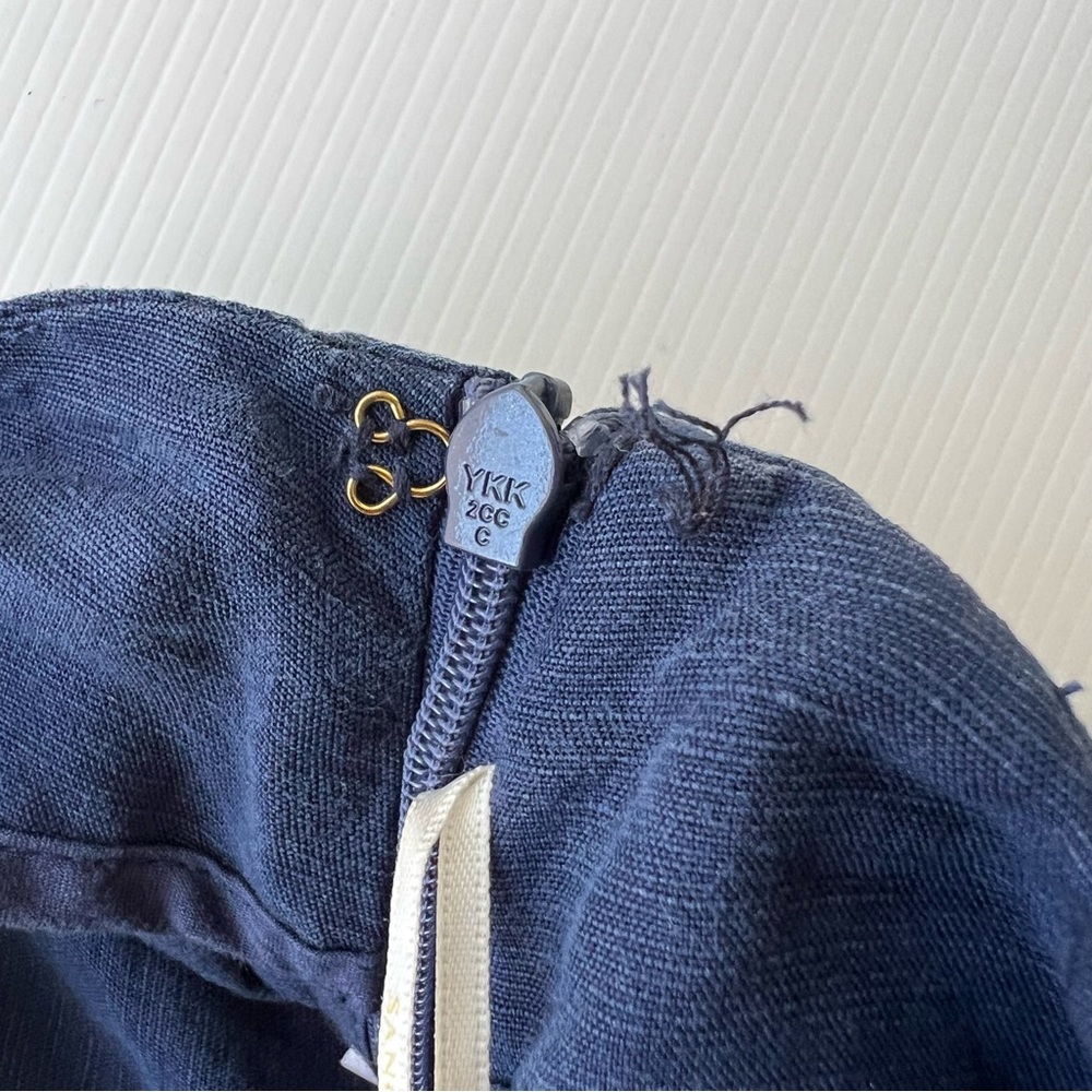 Sancia Culotte Shorts Linen Blend Pleated High Waist Navy Blue Tennis Size M - Picture 8 of 12